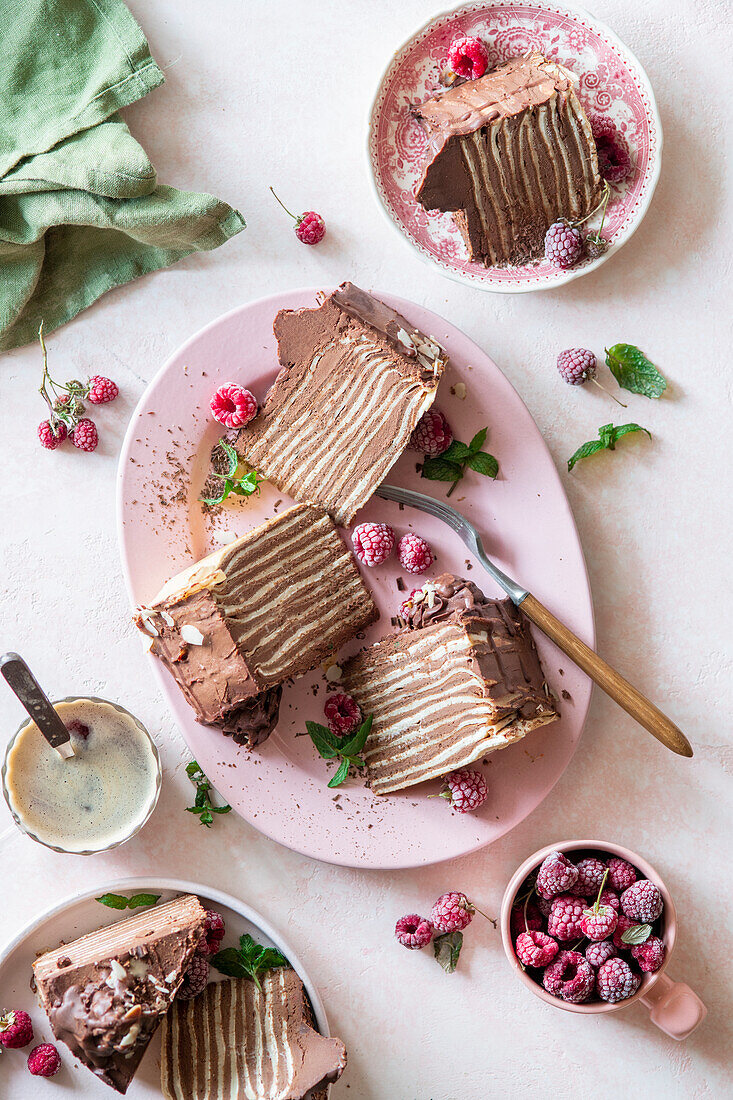 Schokoladen-Crêpe-Kuchen