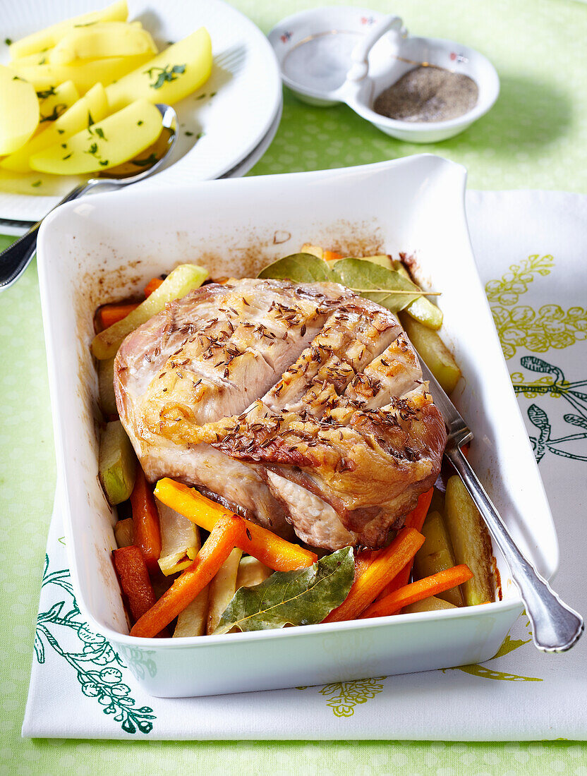 Roasted pork with vegetables