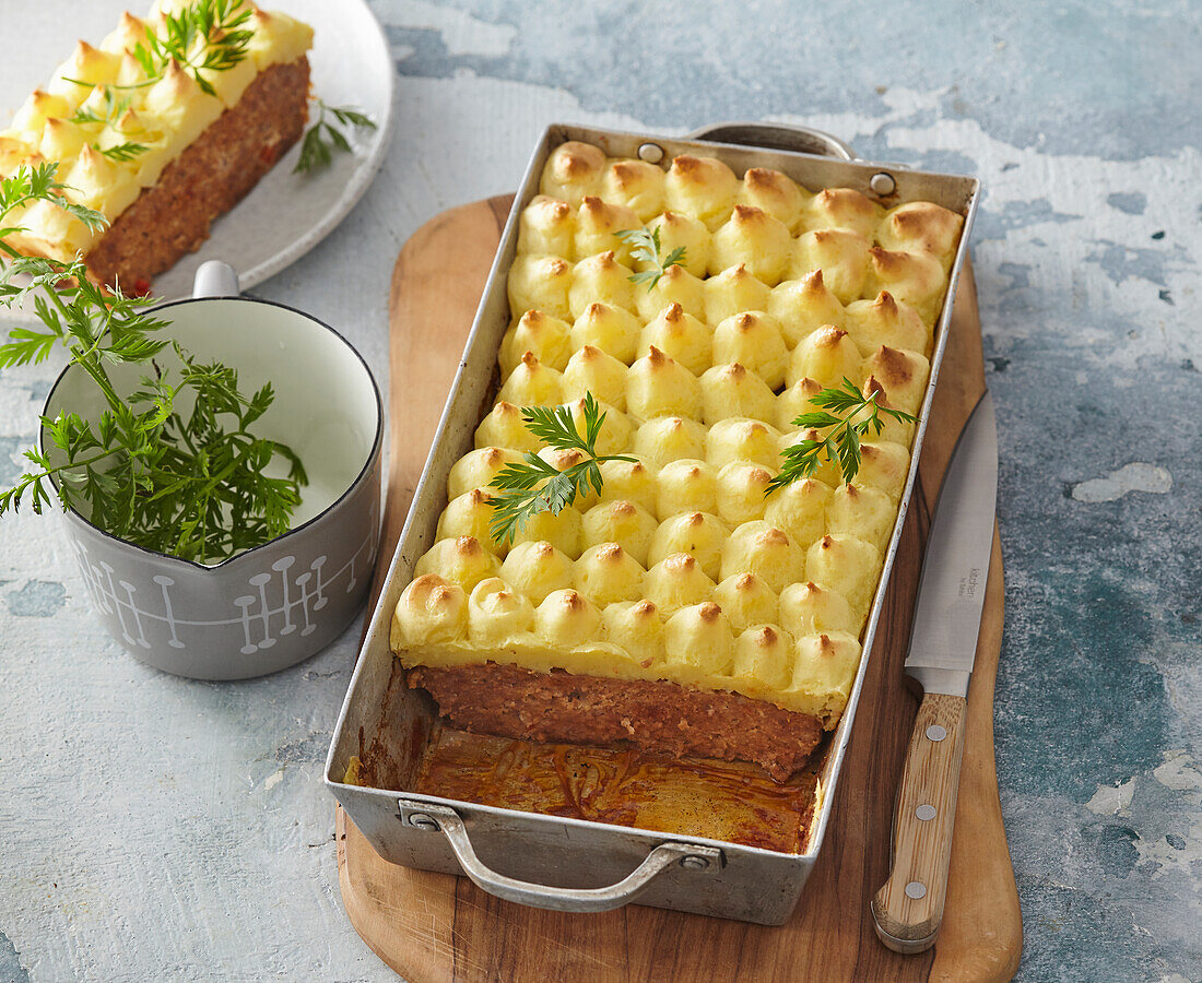 Hackbraten mit Kartoffelpüreehaube