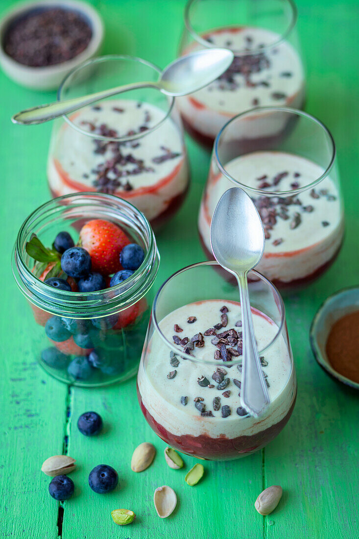 Rhubarb and yogurt dessert