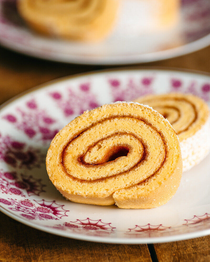 Sponge roll with jam filling