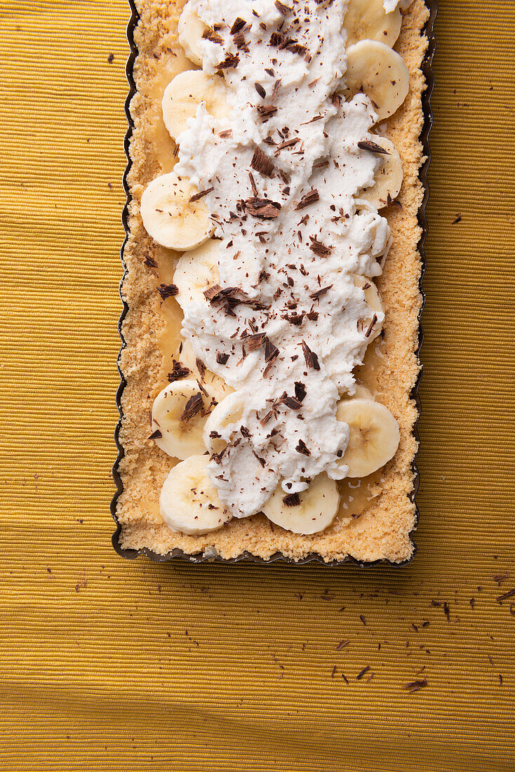 No bake banoffee pie with caramel and soy cream