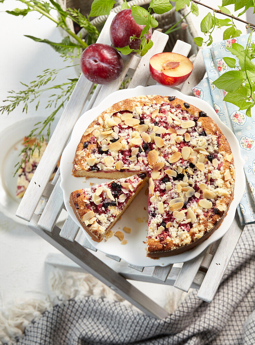 Yoghurt cake with garden fruits