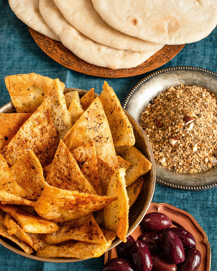 Pita-Fladenbrot und Pita-Chips