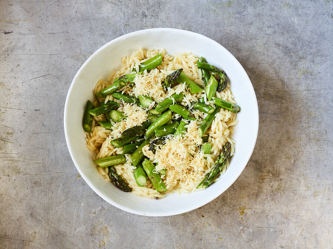 Asparagus risotto with scamorza