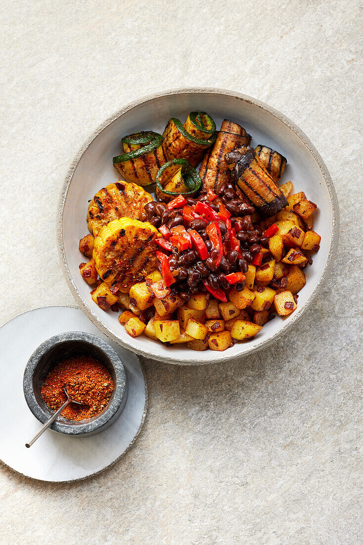 Grilled vegetable bowl (vegetarian)