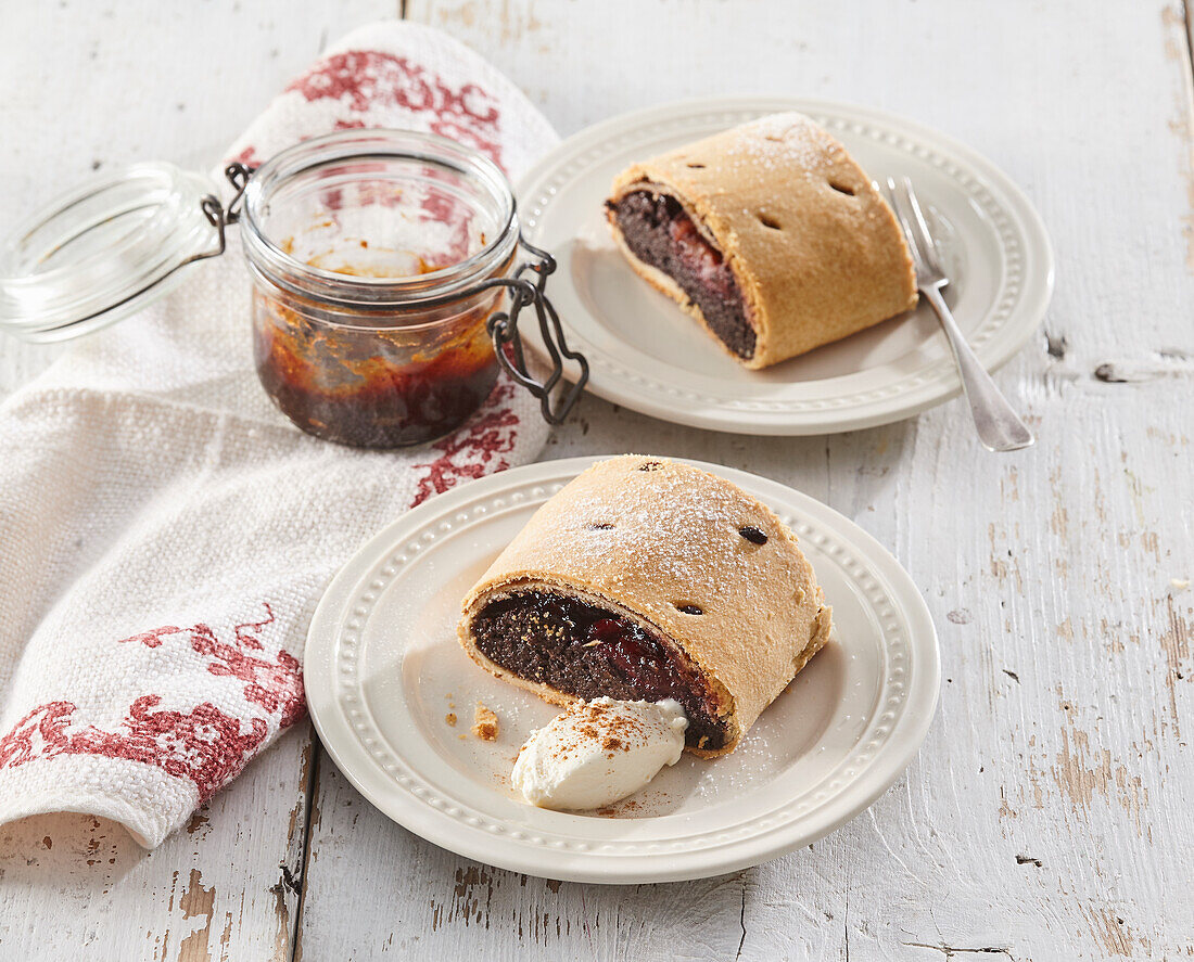 Kefir and poppy seed strudel