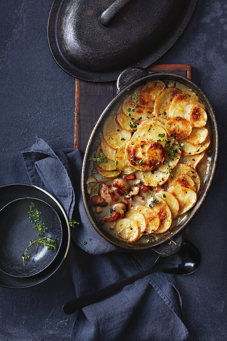 Gratin-topped coq au vin