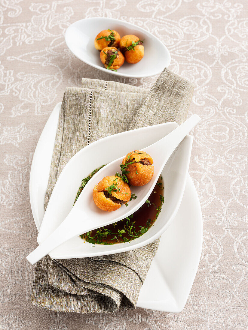 Chicken liver donuts for adding to soup