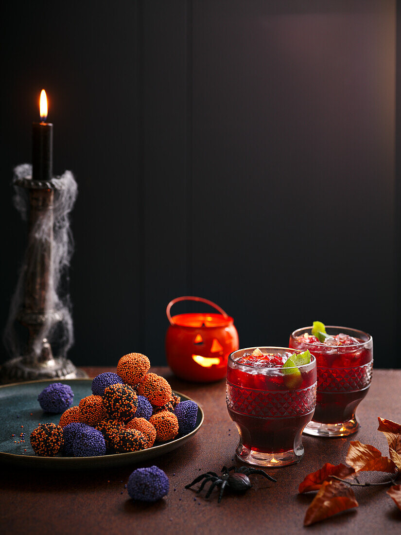 Burnt orange chocolate and bloody beetroot cocktails