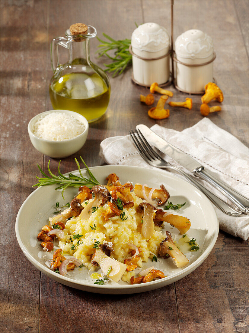 Autumnal risotto with wild mushrooms