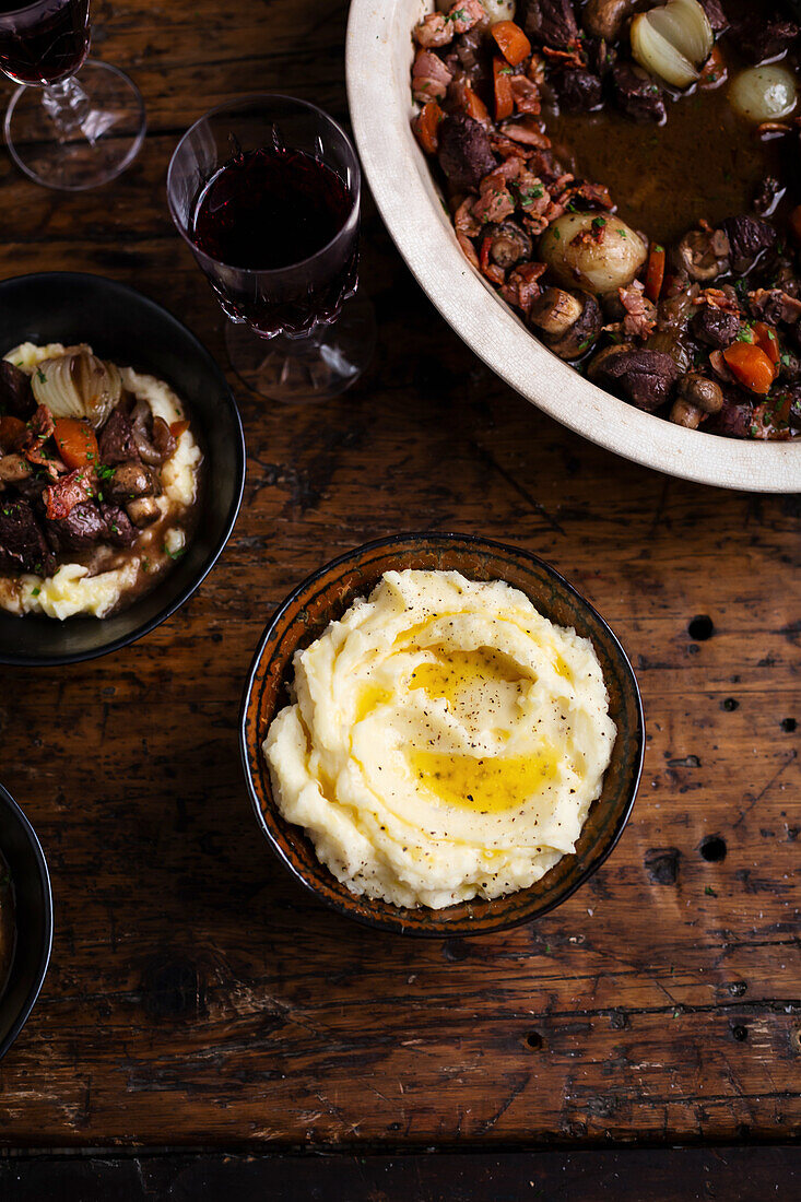 Beef Bourguignon with Mashed Potatoes
