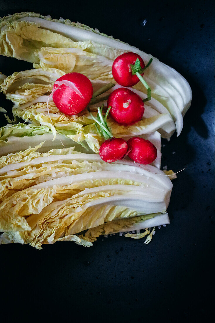 Chinese cabbage and radishes