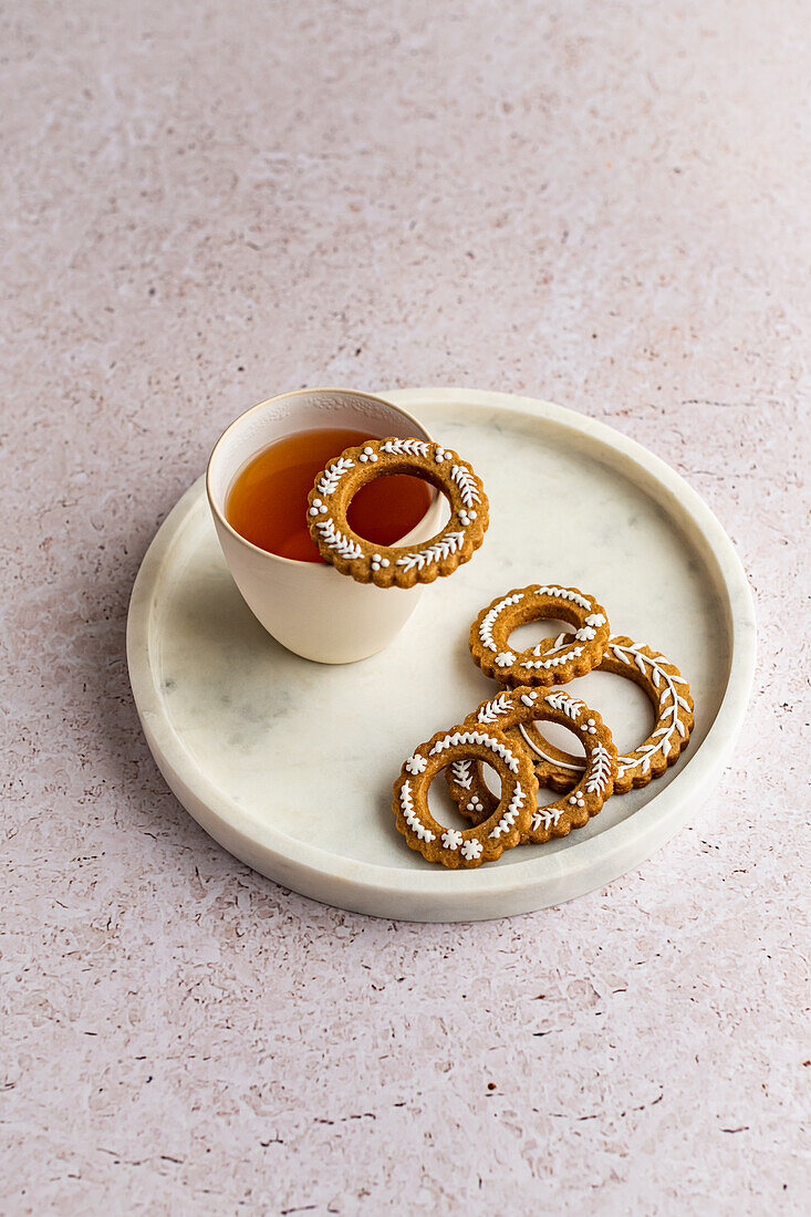 Lebkuchen-Kränzchen zur Tasse Tee