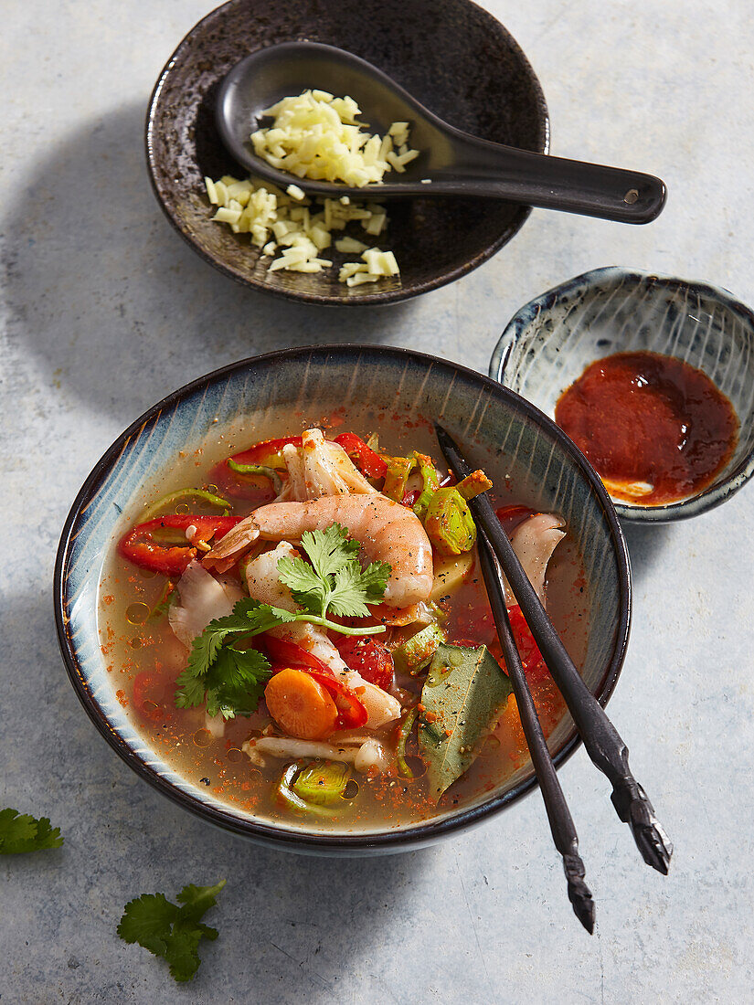 Thailändische Tom Yum Suppe