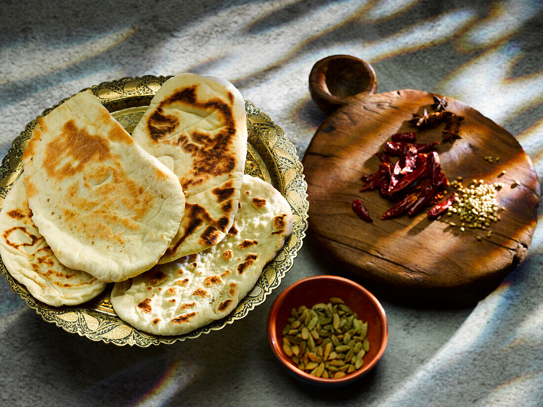 Naan bread with spices