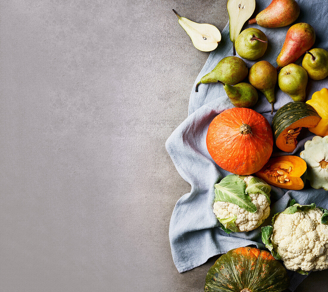 Cauliflower, pumpkin, pears