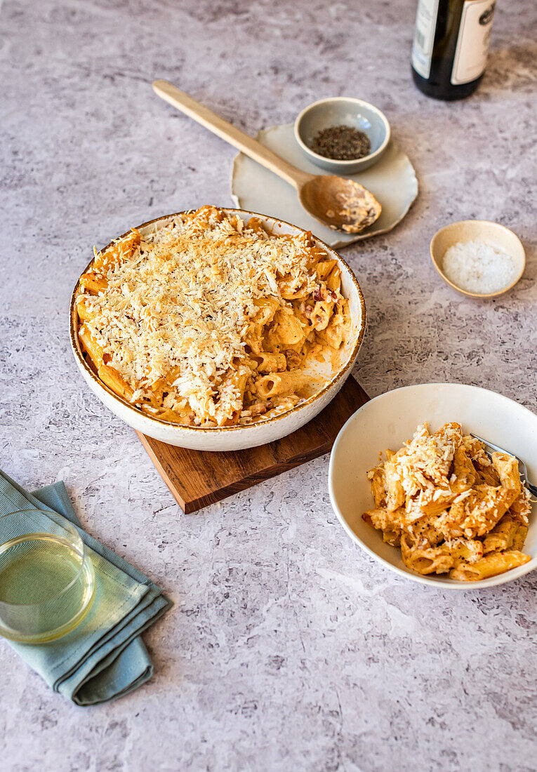 Harissa Mac and Cheese mit Penne