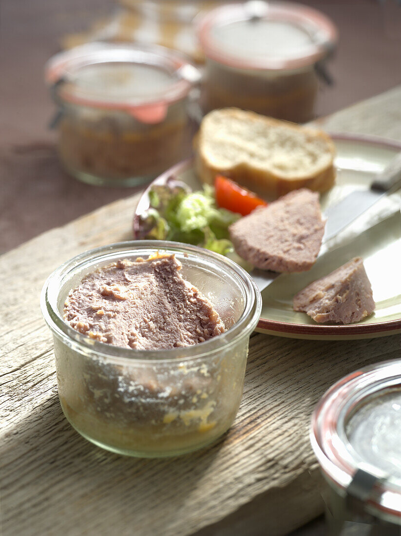 Spicy Mettwurst in a jar