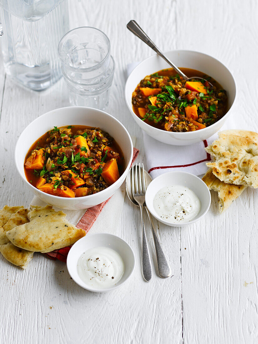 Lentil and sweet potato curry