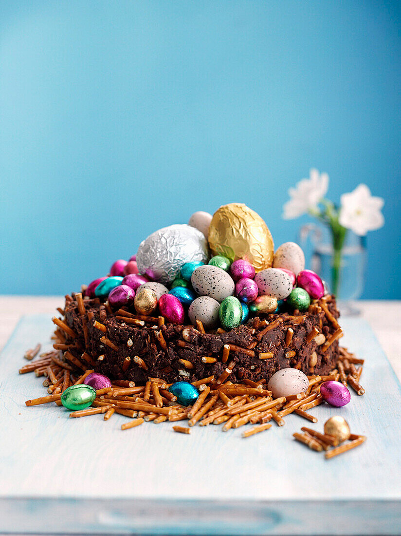 Chocolate tiffin Easter nest