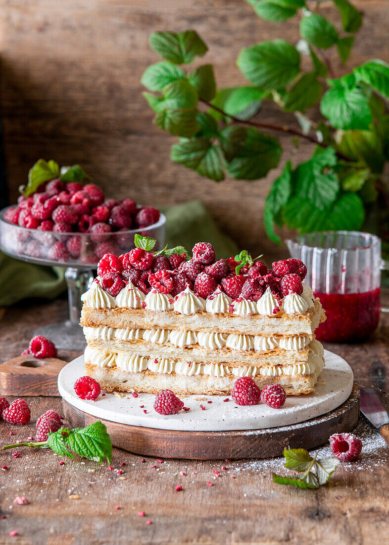 Mille Feuille mit Himbeeren