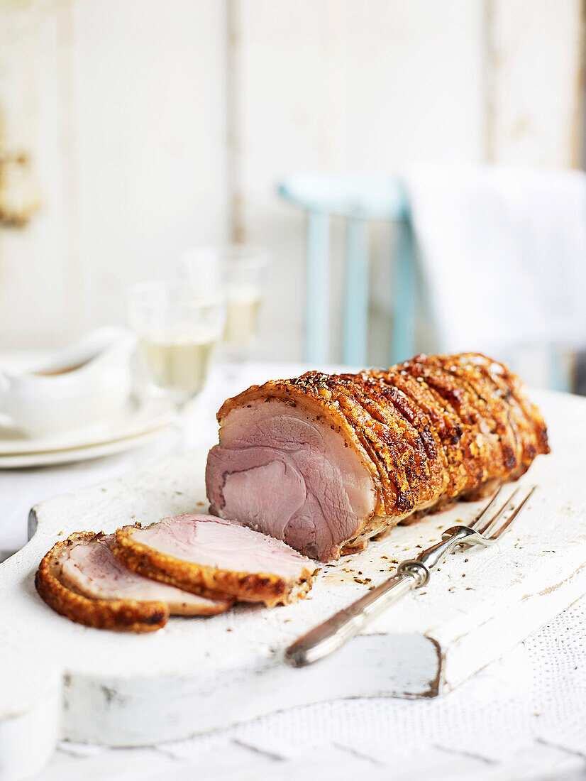 Italian-style roast pork with crispy crackling