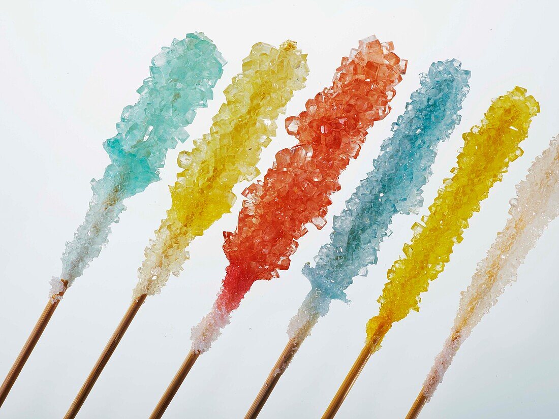 Sugar crystal lollipops