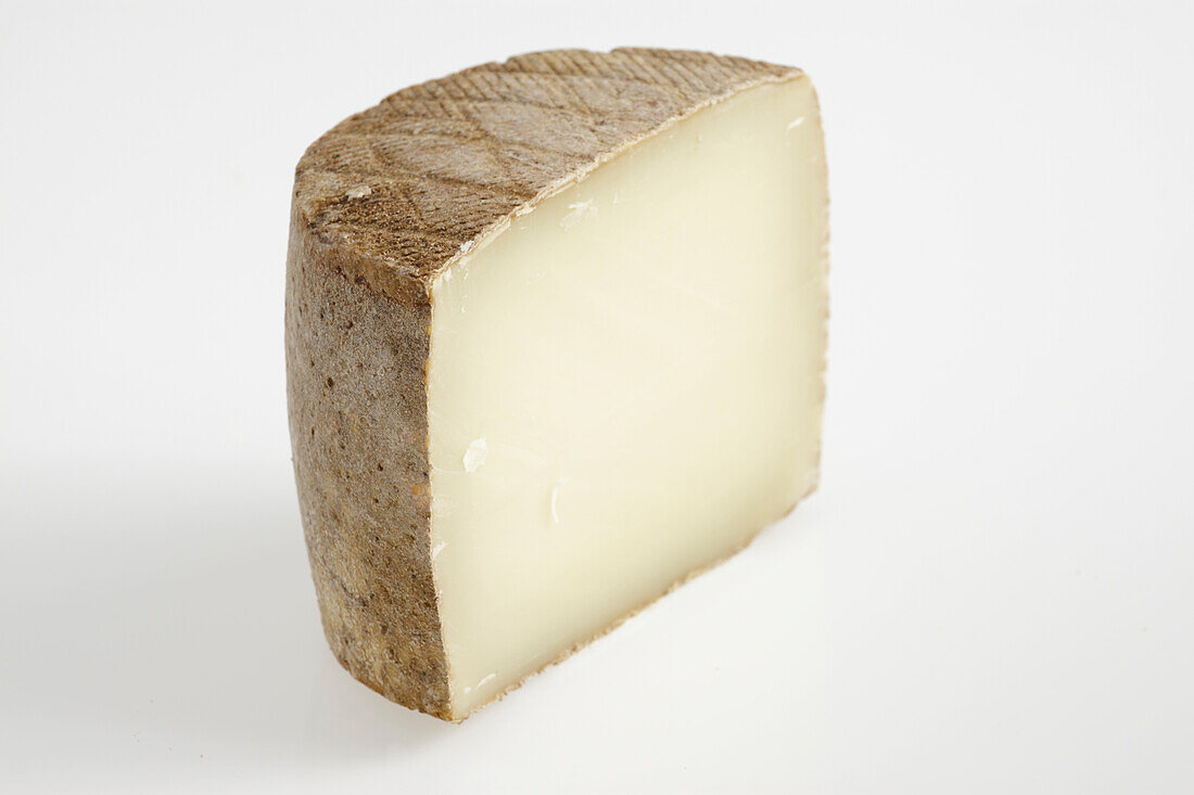 Slice of French ardi-Gasna ewe's milk cheese