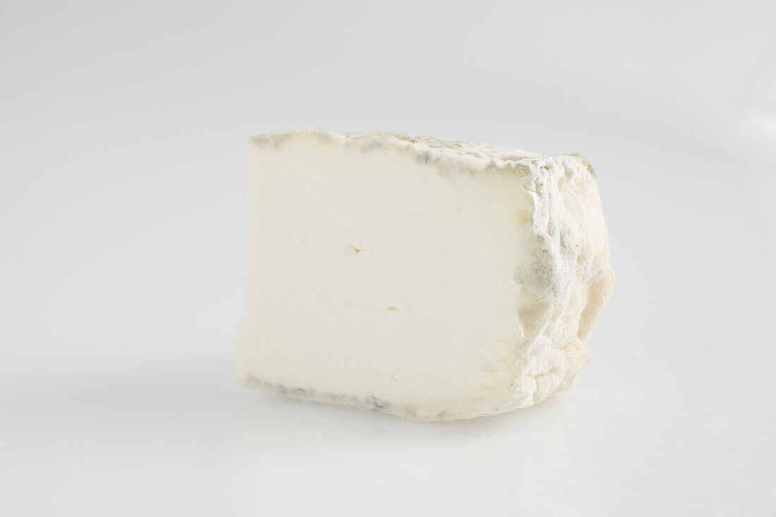Slice of French cendre de niort goat's cheese