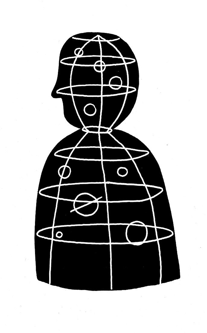 Structure or frame inside a person, illustration