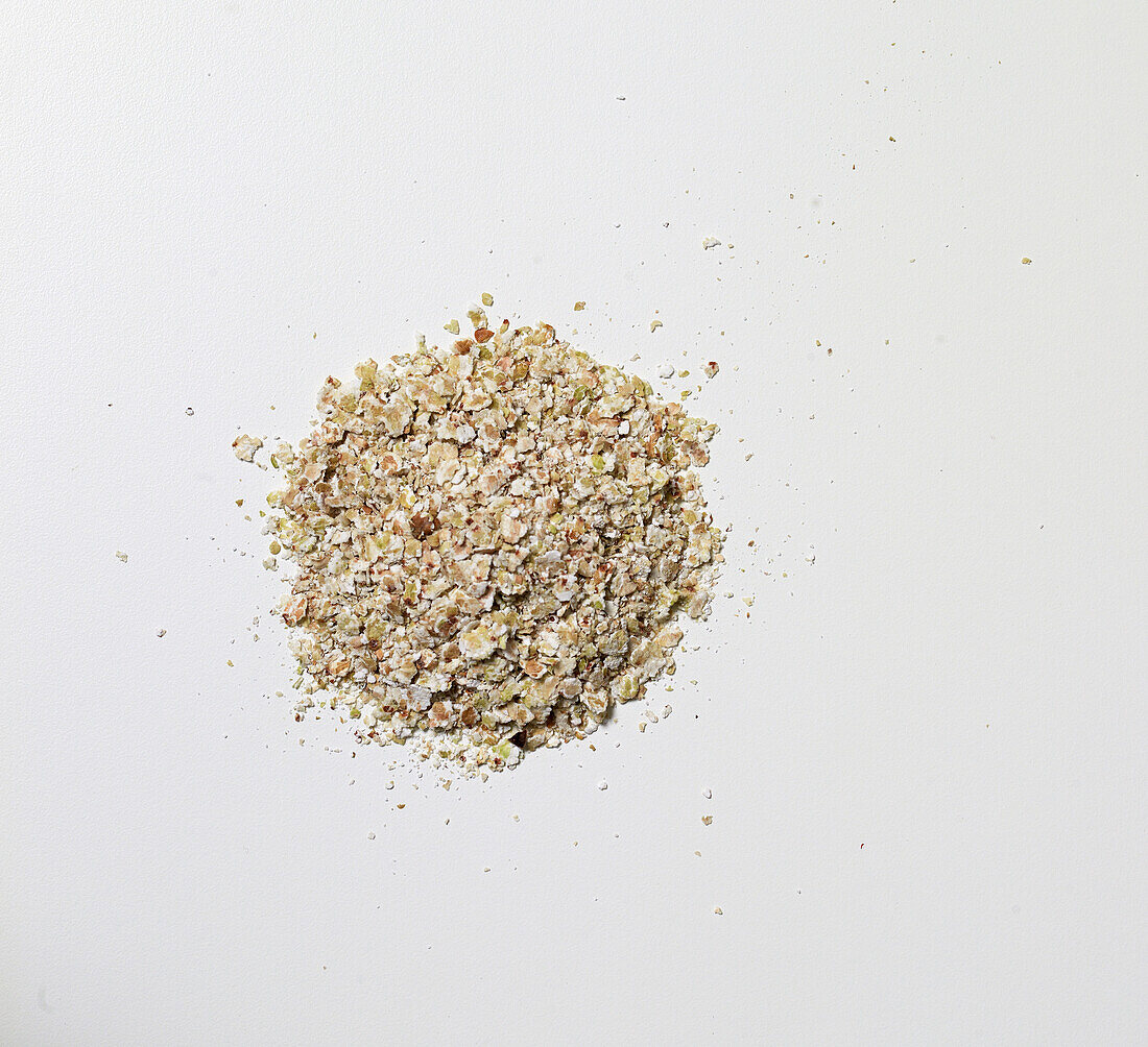 Heap of buckwheat flakes