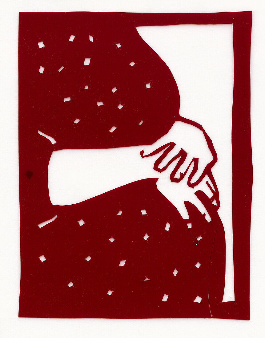 Pregnant woman's belly, illustration