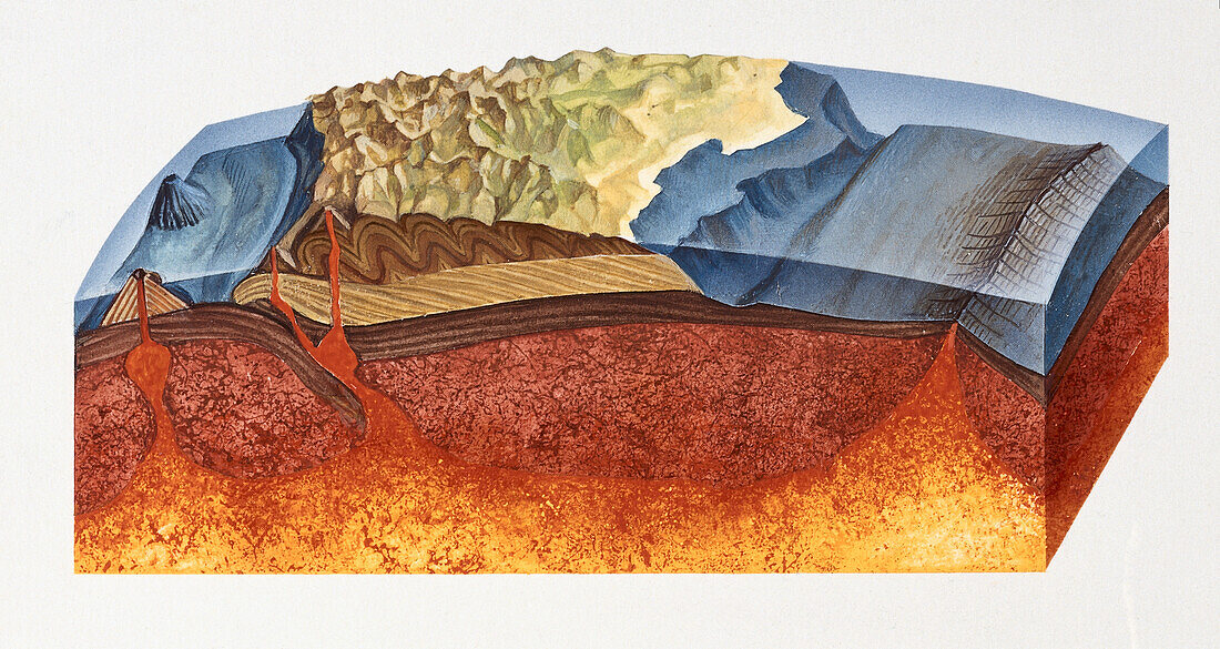 Tectonic plates, illustration