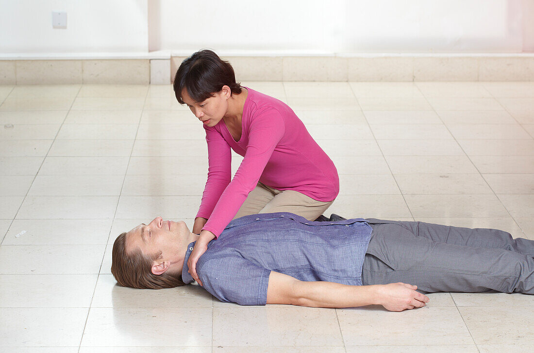 First aid treatment of unconscious casualty