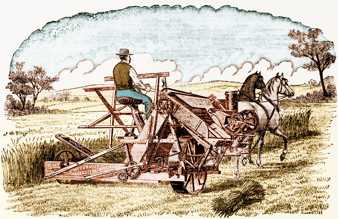 McCormick harvester and twine binder, 1884