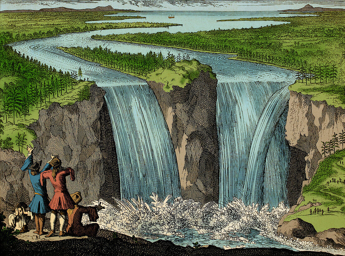 Niagara Falls Seen By Hennepin, 1698