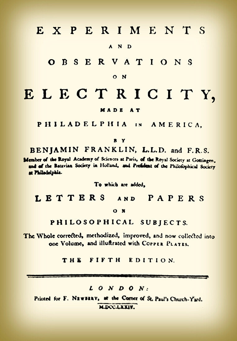 Franklin's 'experiments with electricity', 1774