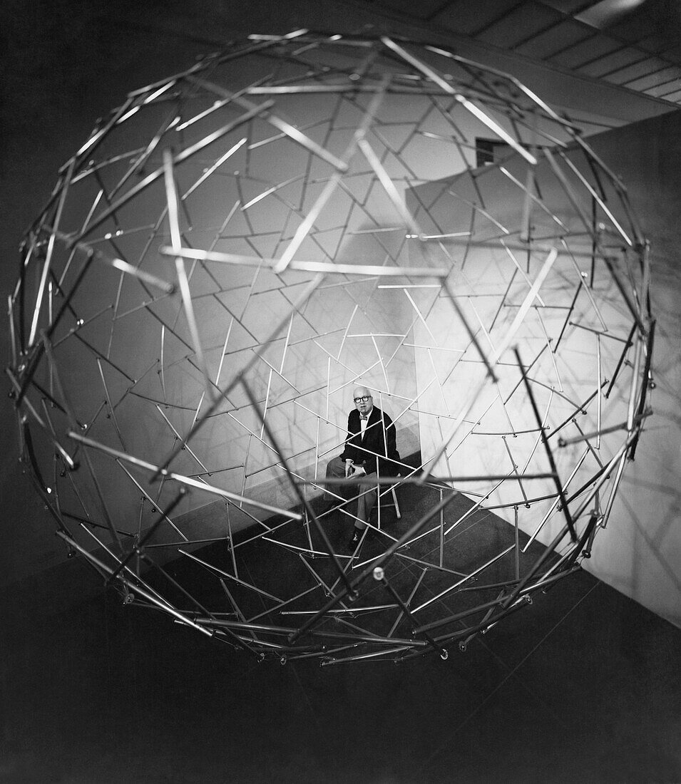 Buckminster Fuller with geodesic dome