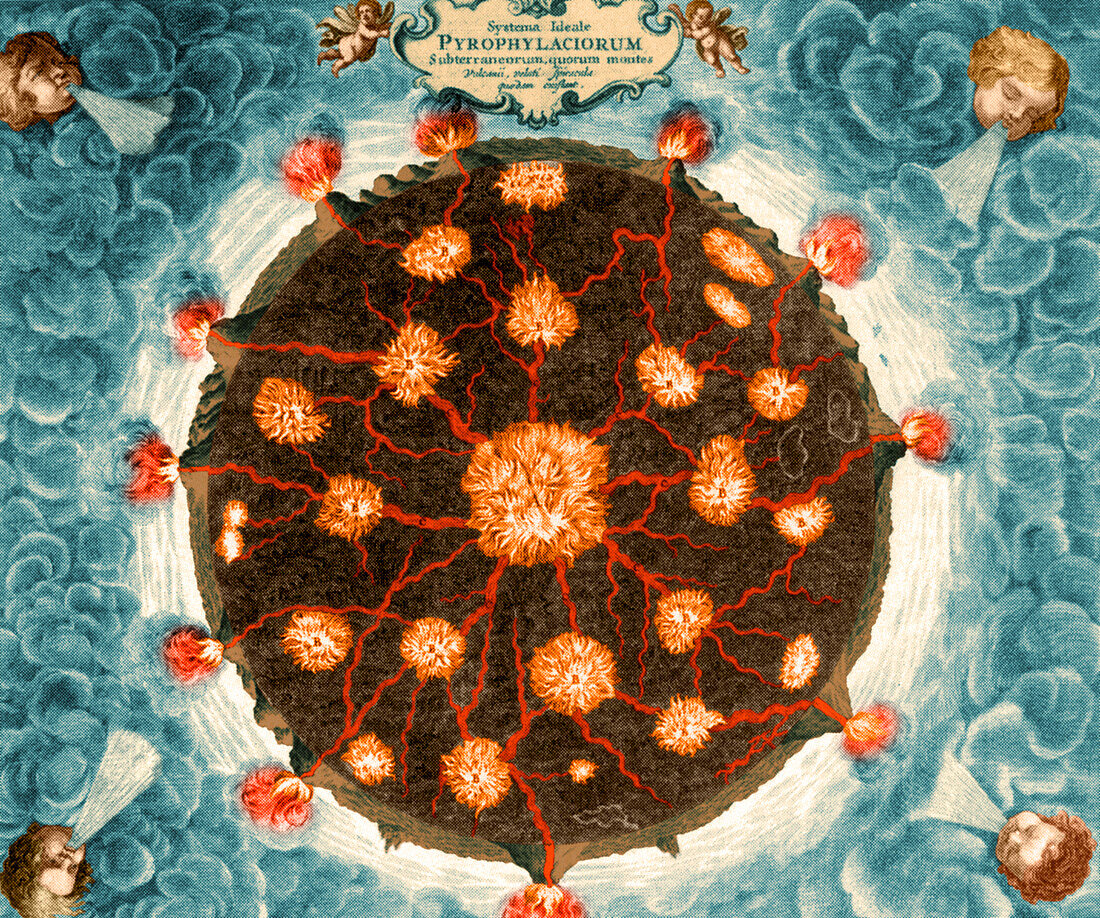 Athanasius Kircher, volcanoes, 1664