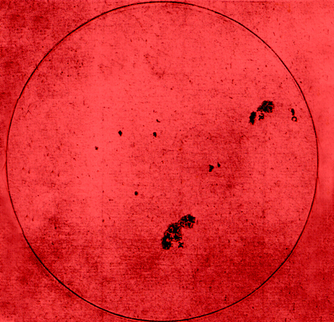 Galileo sunspots, illustration