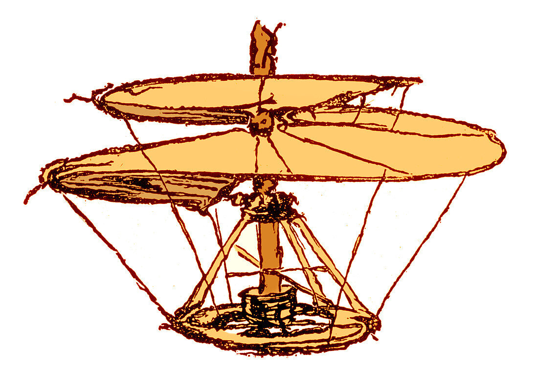 Helical air screw, Leonardo Da Vinci