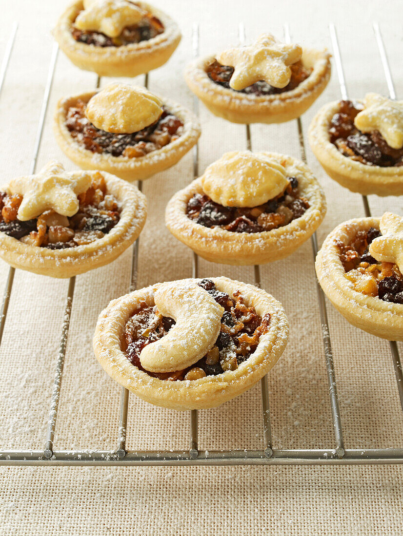 Mince pies on cooling rack