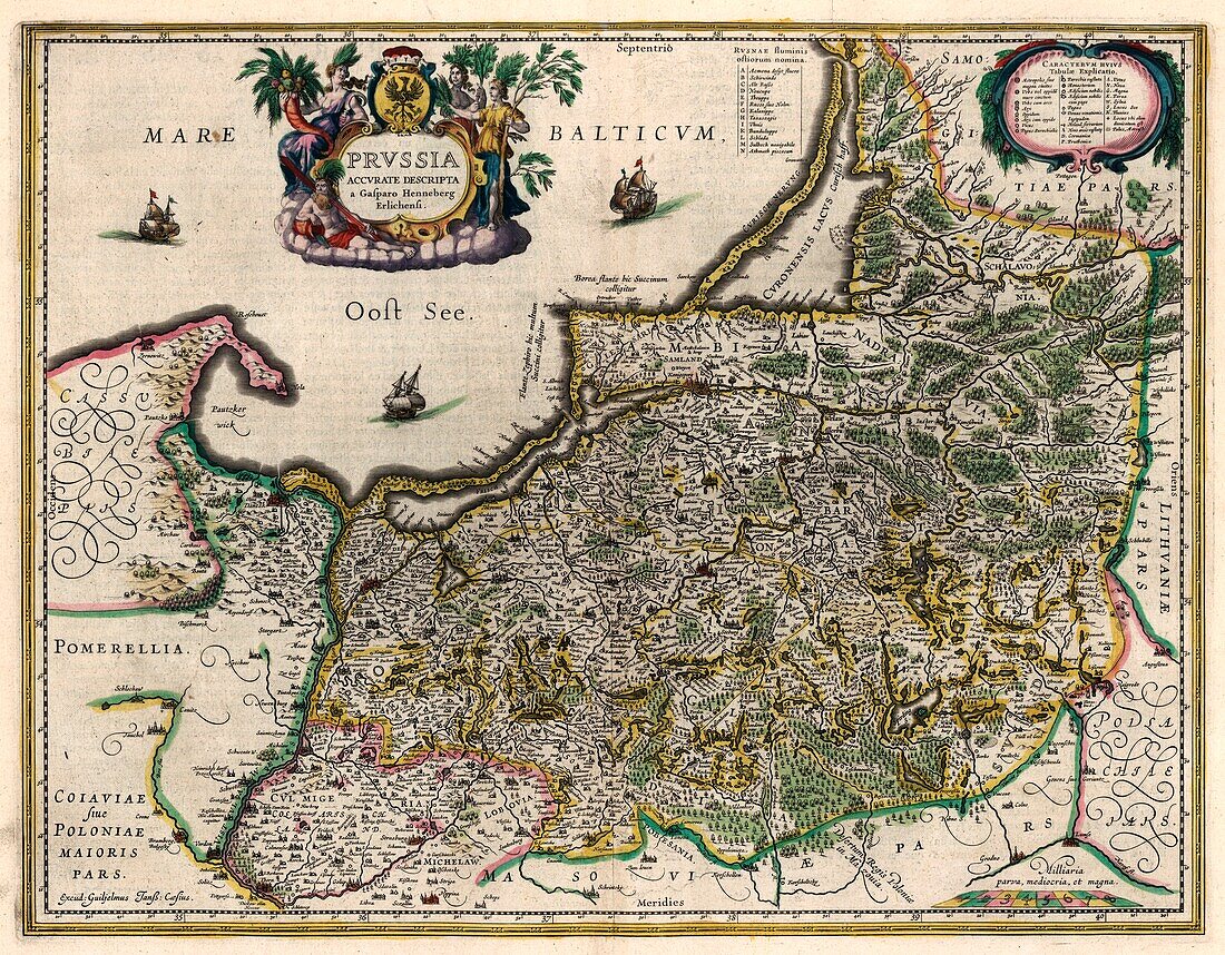 Map of Prussia, 17th century