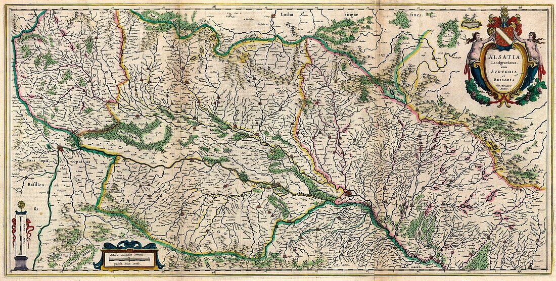 Map of Alsace, 17th century