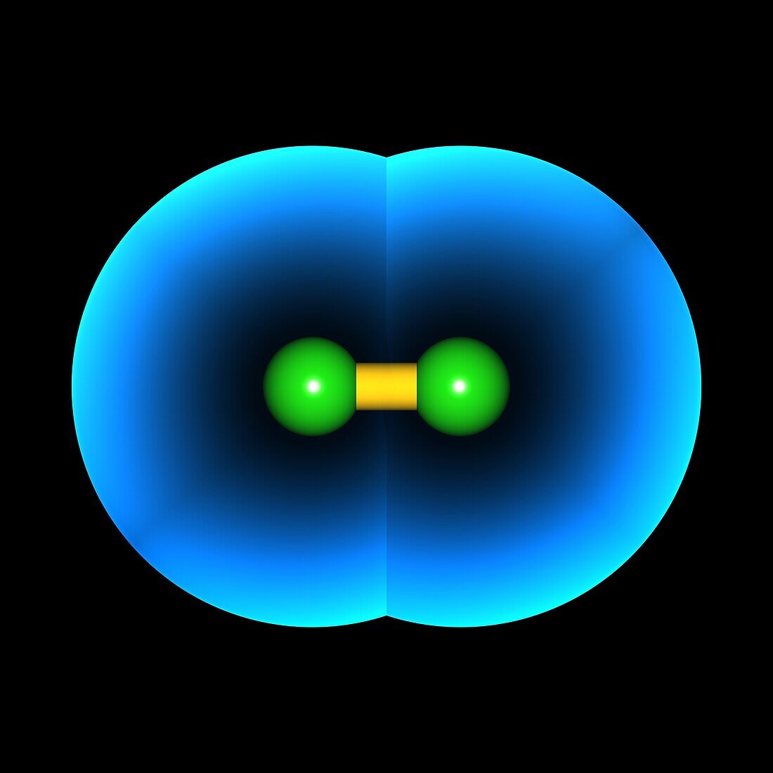 Hydrogen molecule, illustration