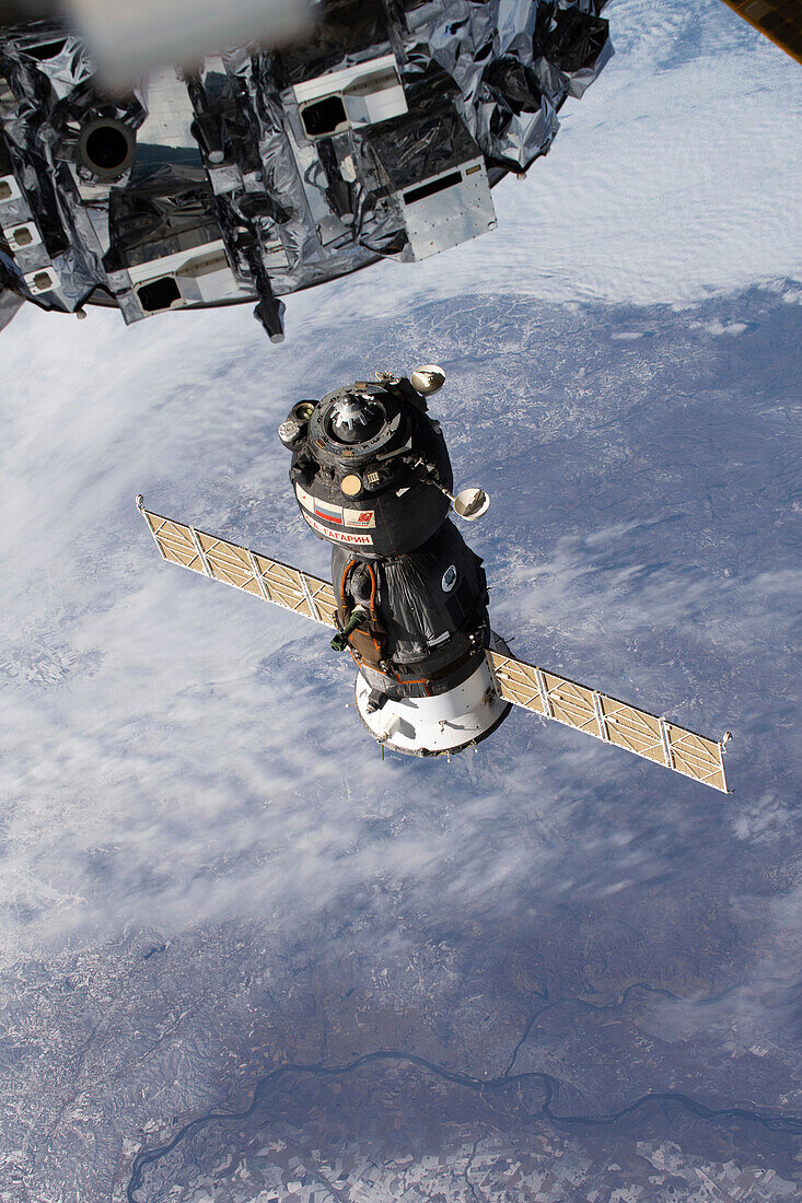 Soyuz MS-18 departing the ISS