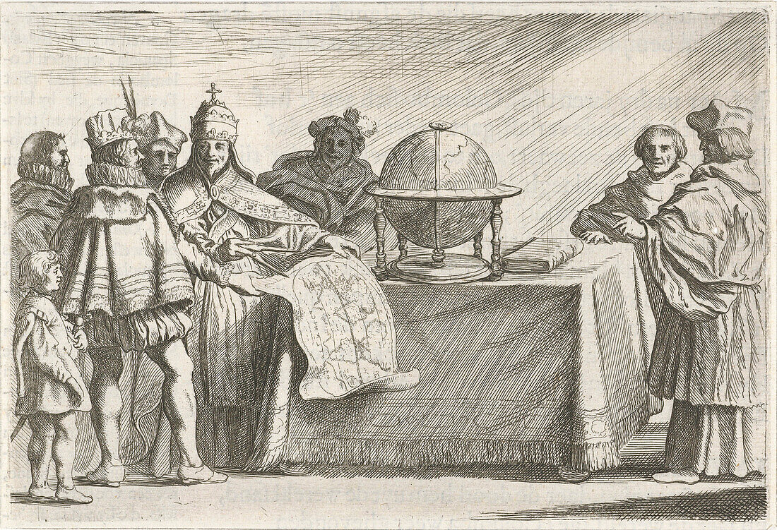 Christopher Columbus and the Pope, illustration