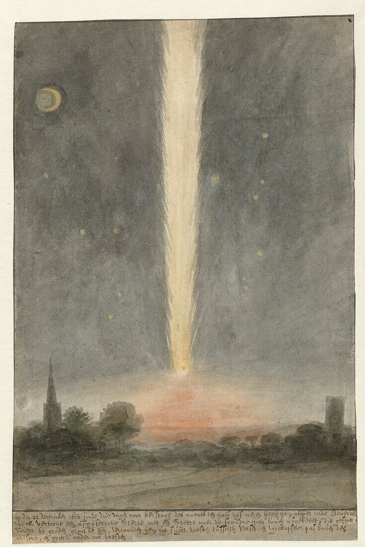 Comet over Beverwijk, Netherlands, 1680
