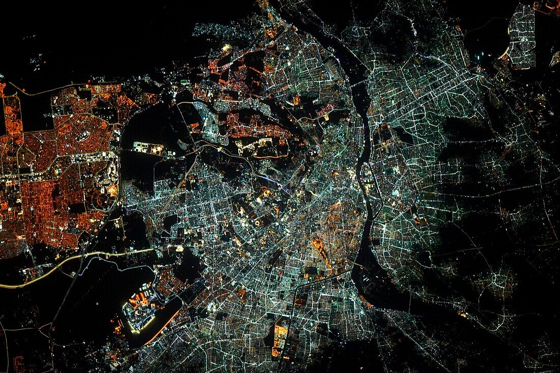 Cairo, Egypt at night, satellite image